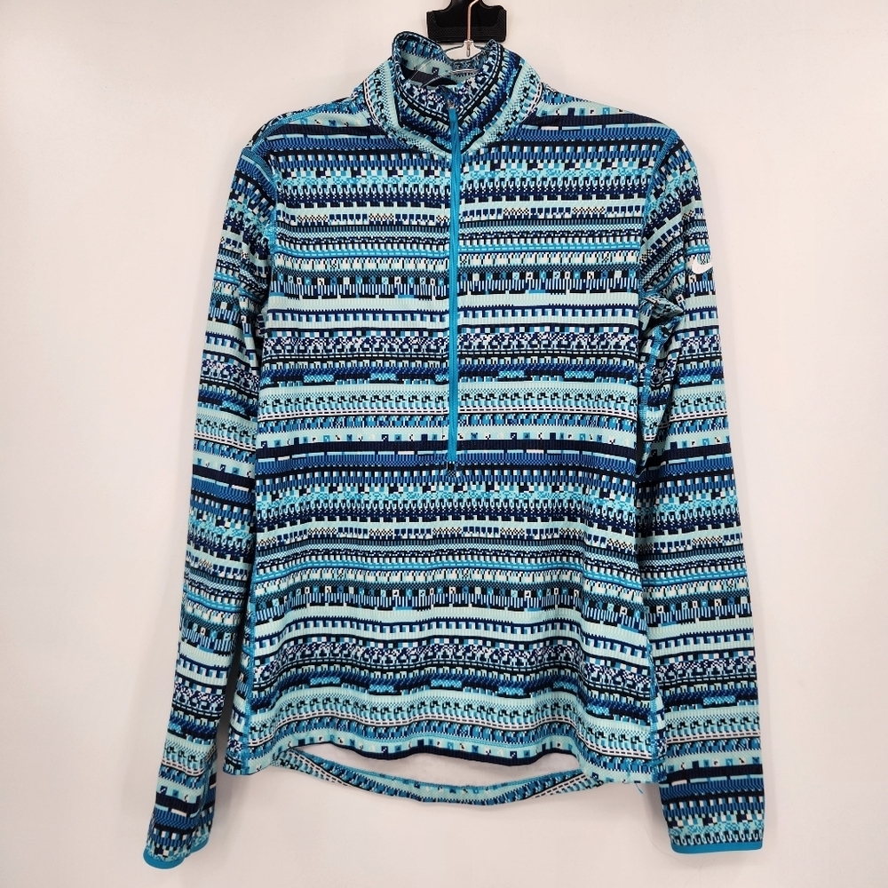 Nike Pro Dri Fit Long Sleeve Half Zip Top Mock Neck Womens Size Large Nordic